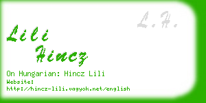 lili hincz business card